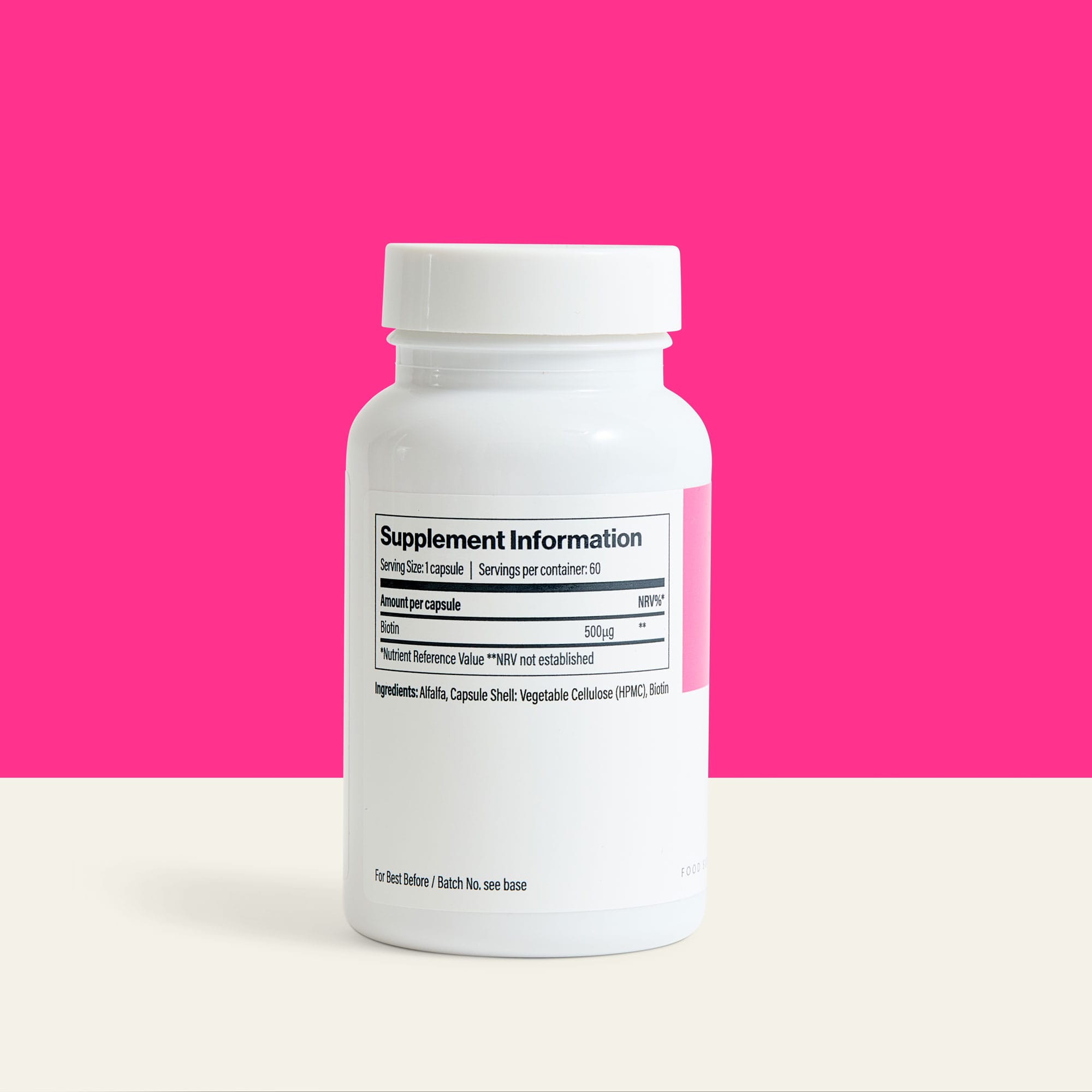 Supplement facts label of The Vitamins Co Biotin Complex