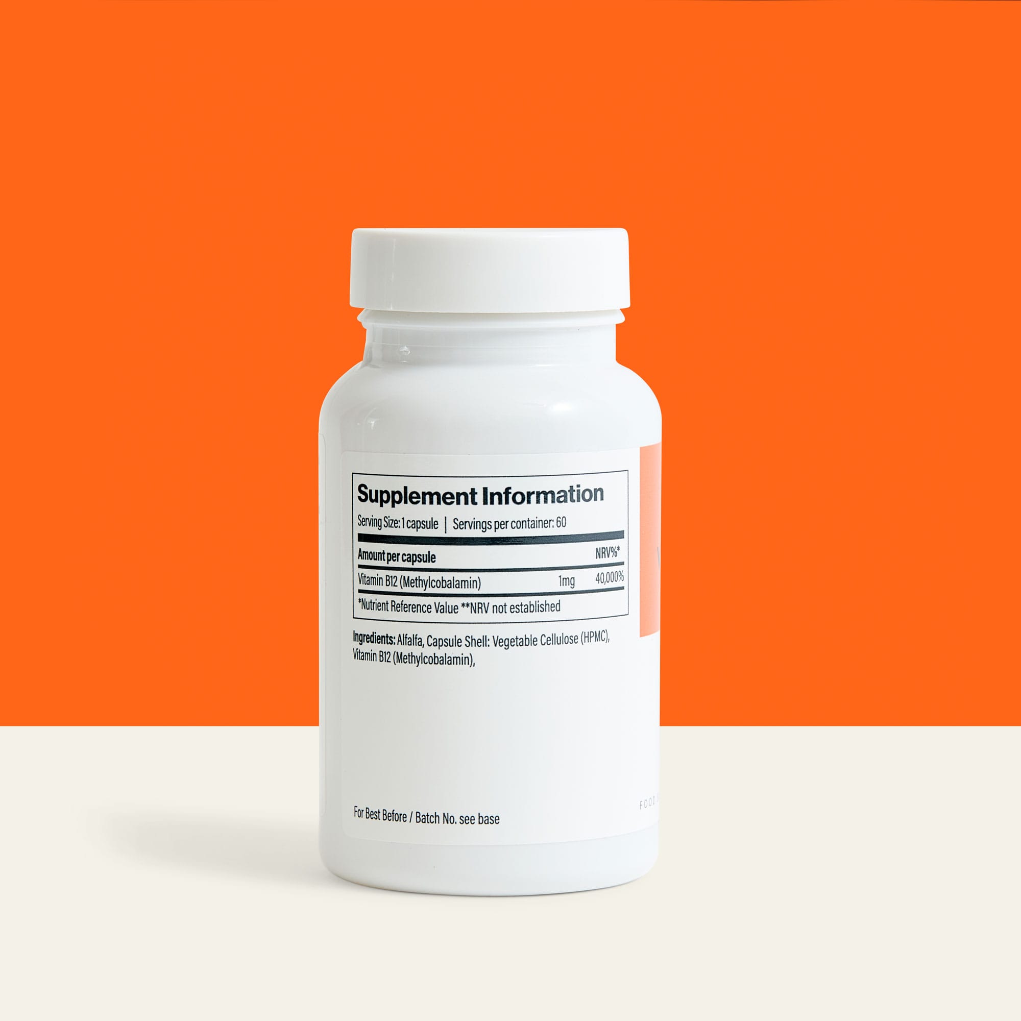 Supplement facts label for Vitamin B12 by The Vitamins Co